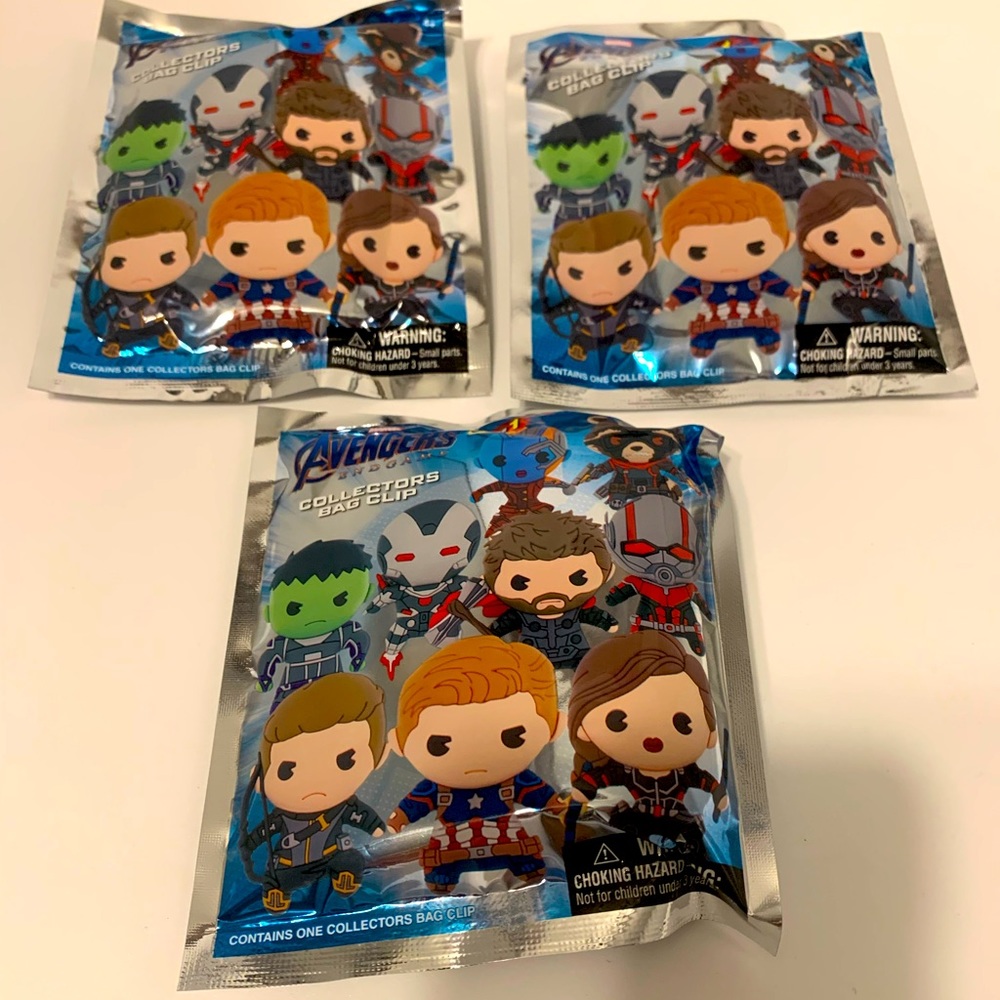 Marvel Avengers End Game Series 1 Bag Clip bundle of (3) Random blind bags New